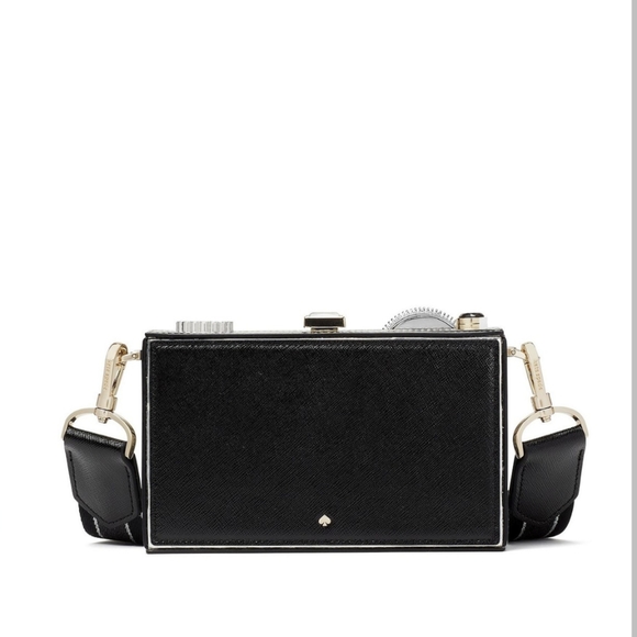 Kate Spade Novelty Clic 3D Camera Bag Metallic Leather Clutch Crossbody - Picture 7 of 15